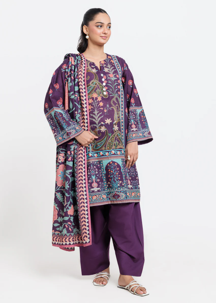 Indigo-Khaddar-3 Piece (WP3PPBW25B10N3) - Image 4