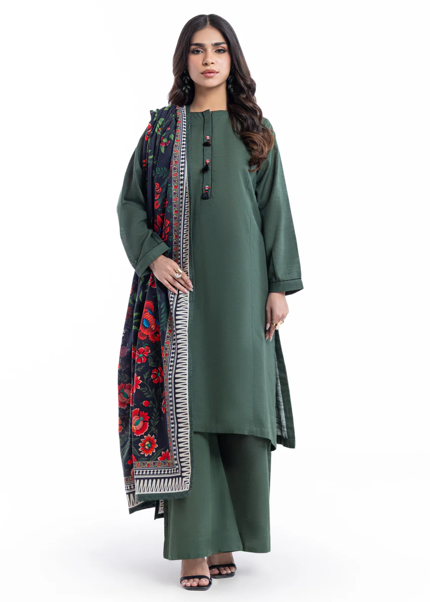 F-Green-Khaddar-3 Piece (WP3PSBW25HR10N13)