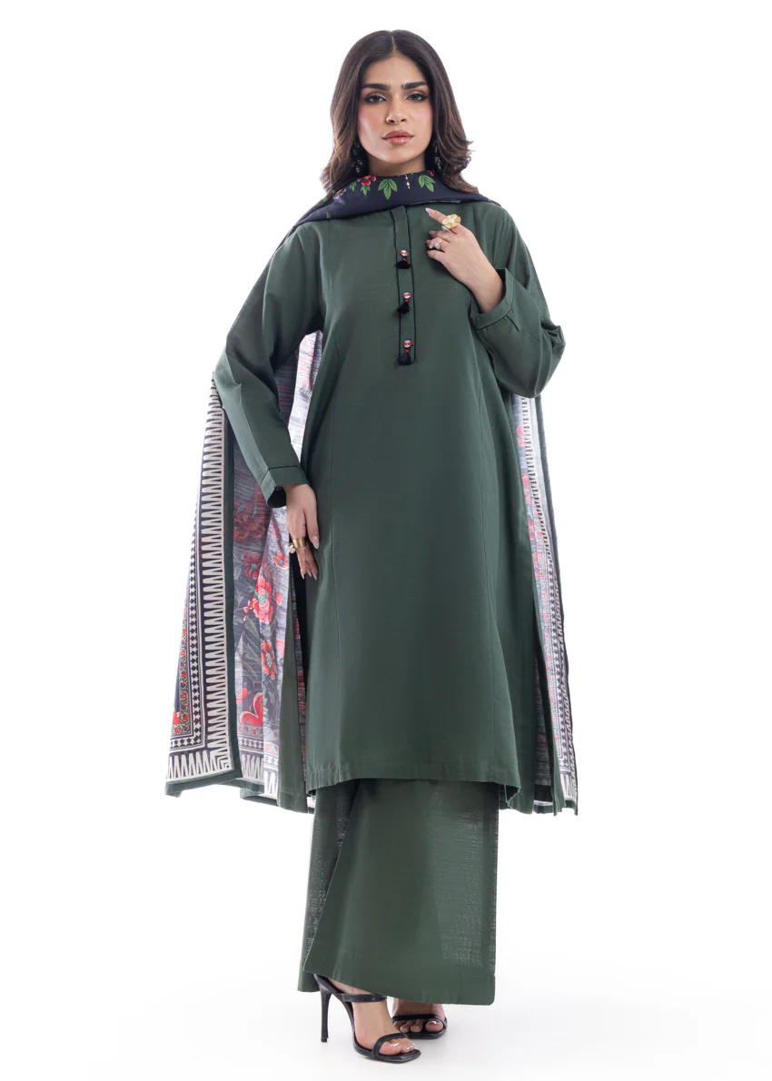 F-Green-Khaddar-3 Piece (WP3PSBW25HR10N13) - Image 5