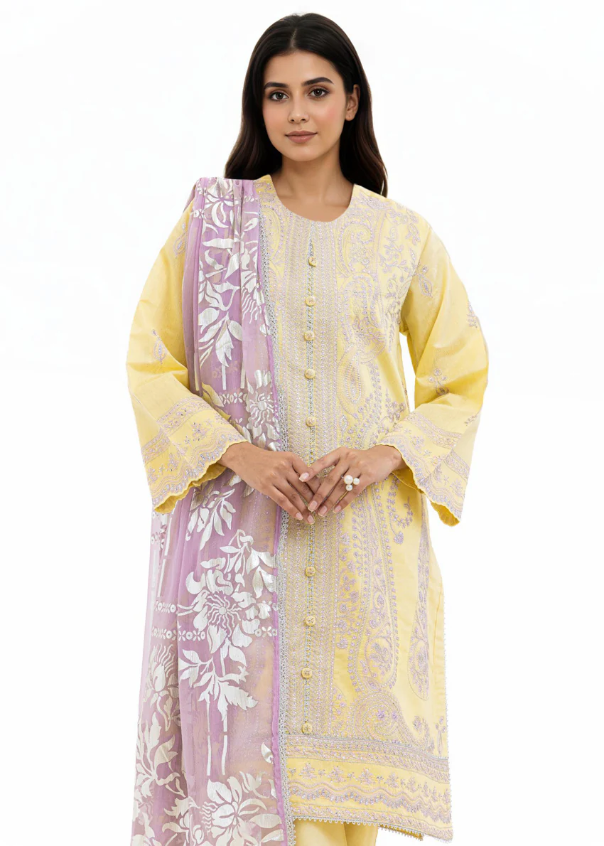 L-Yellow-Cotton-Silk-3 Piece (WP3PSLW25L11D10) - Image 16