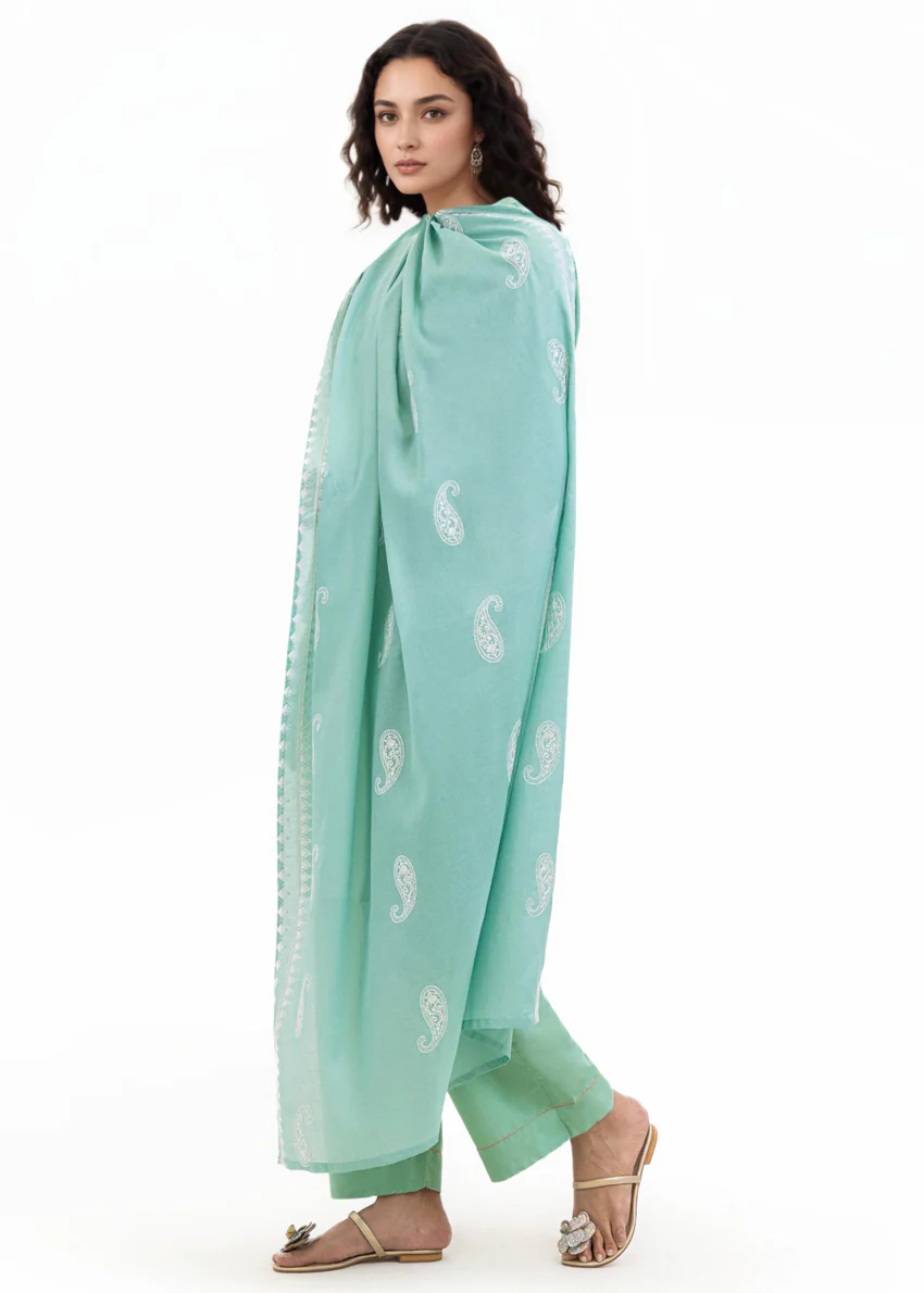 Dyed Cambric Dupatta - (WPDUSBS26F3) - Image 4