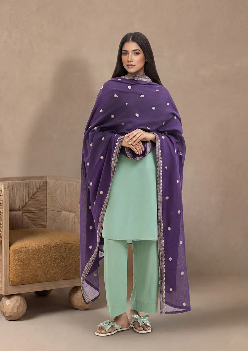 Dyed Cambric Dupatta - (WPDUSBS26F4)