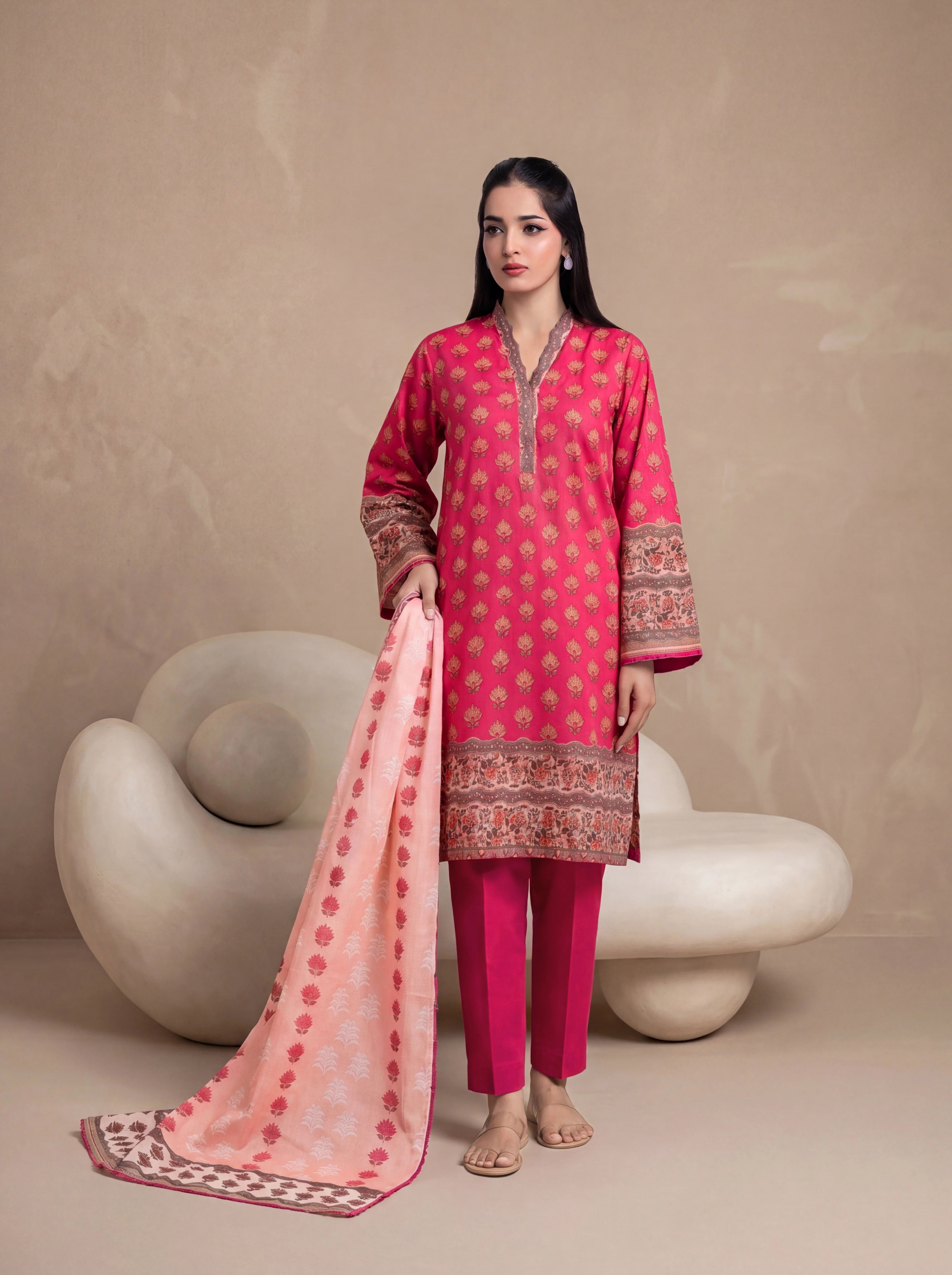 D-Pink-Lawn-2 Piece (WPS252P3098) - Image 3