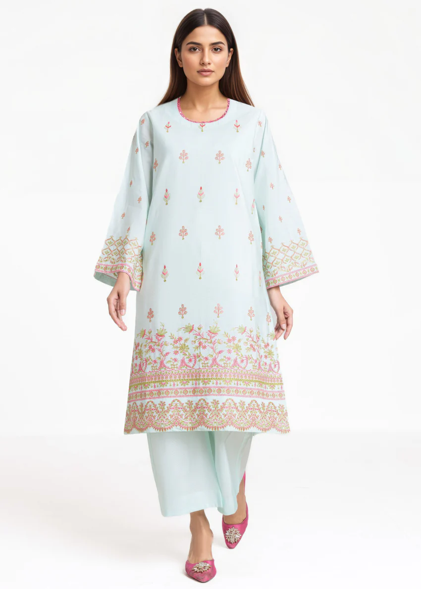 P-Blue-Cotton Silk-2 Piece (WPS252SE3061) - Image 2