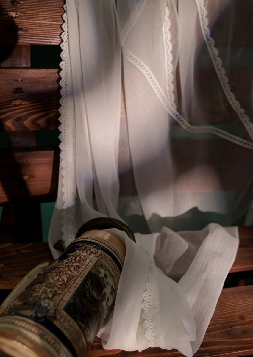 Printed White Chiffon Dupatta (WPS25CD1010) - Image 3