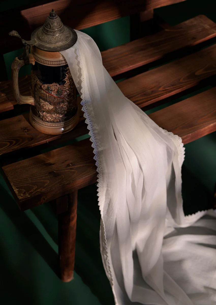 Printed White Chiffon Dupatta (WPS25CD1010) - Image 5