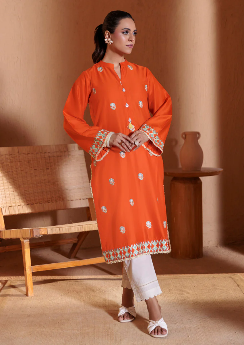Orange-Cambric-1 Piece (WPS25DE1004) - Image 4