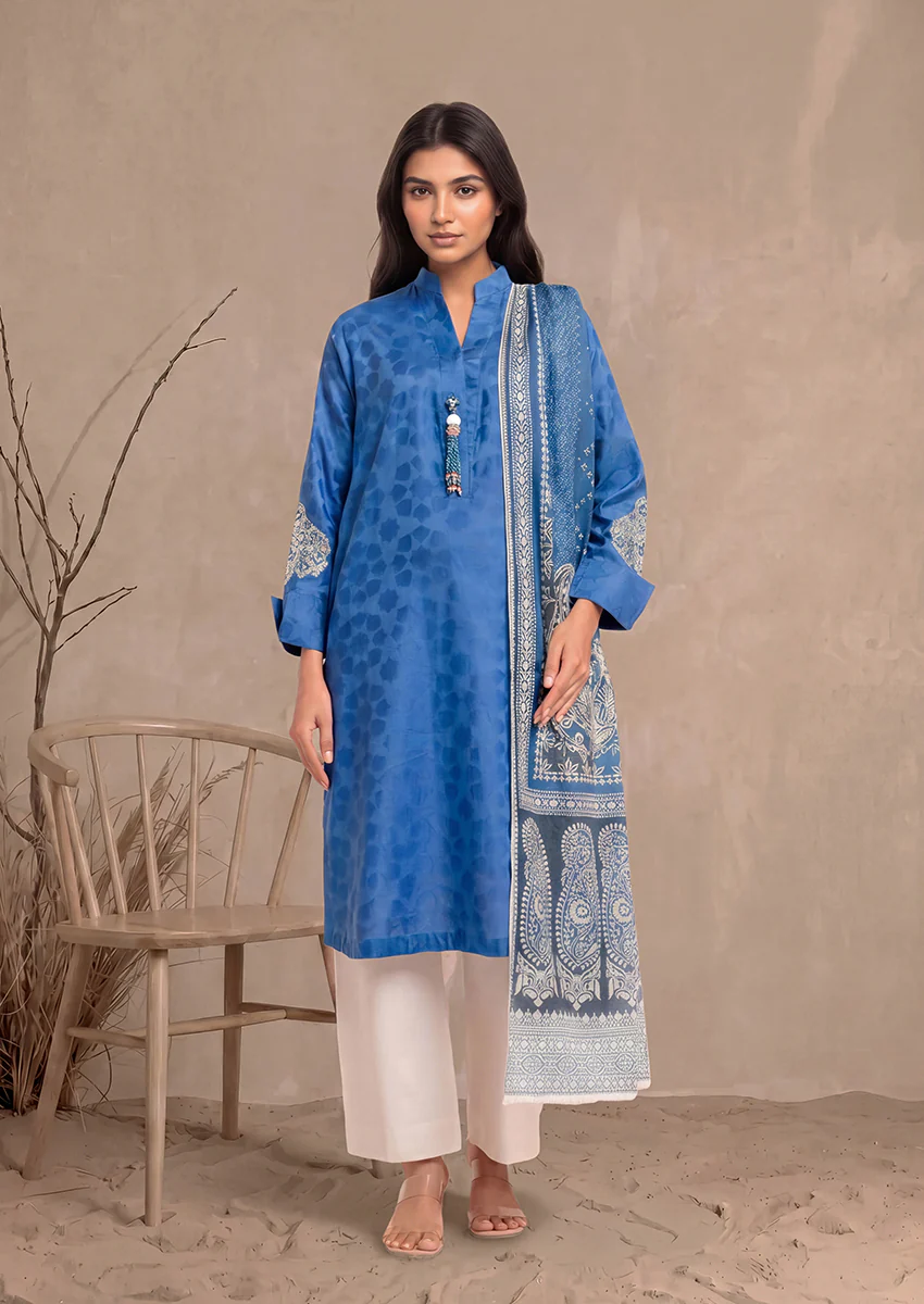 Blue-Jacquard-2 Piece (WPS25DE2039)