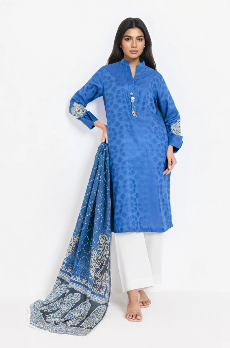 Blue-Jacquard-2 Piece (WPS25DE2039) - Image 3
