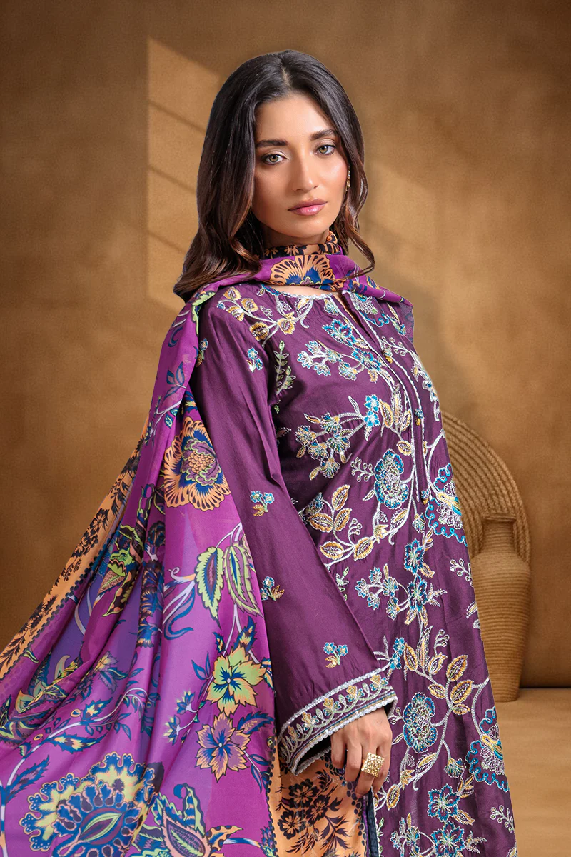 Purple-Cotton Net-3 Piece (WPS25FE3008) - Image 3