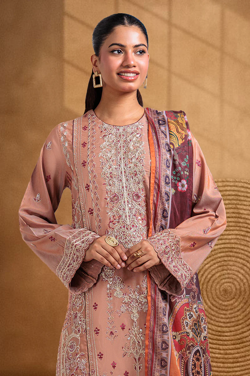 Brown-Cotton Silk-3 Piece (WPS25FE3025) - Image 3