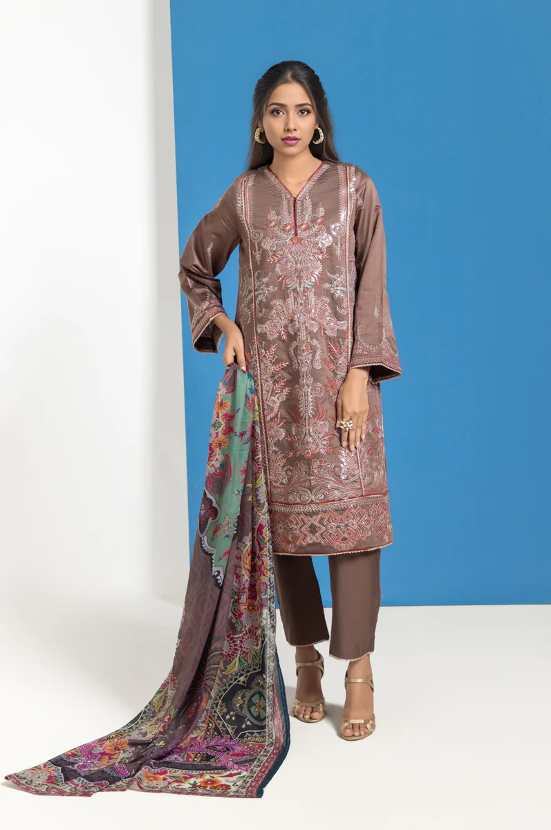 Brown-Cotton Net-3 Piece (WPS25FE3044) - Image 3