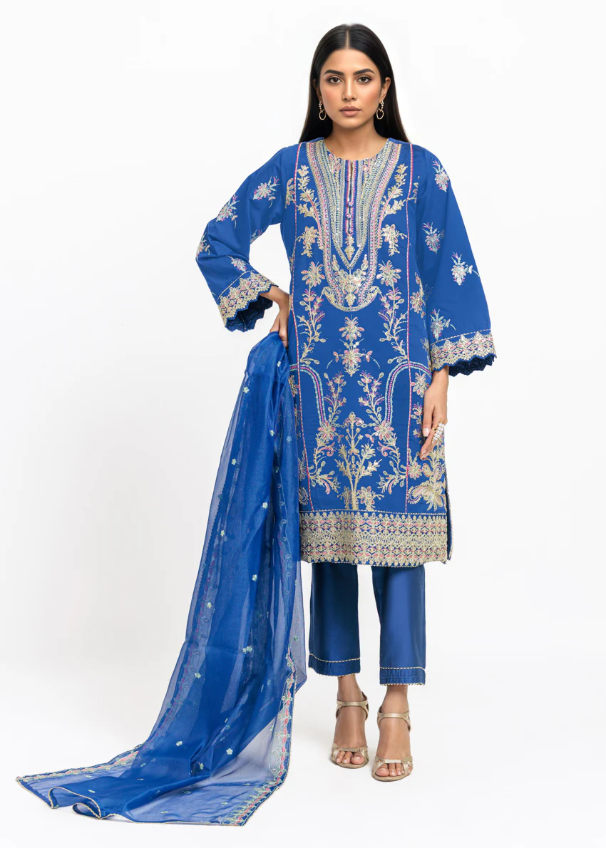 Blue-Cotton Net-3 Piece (WPS25FE3049)