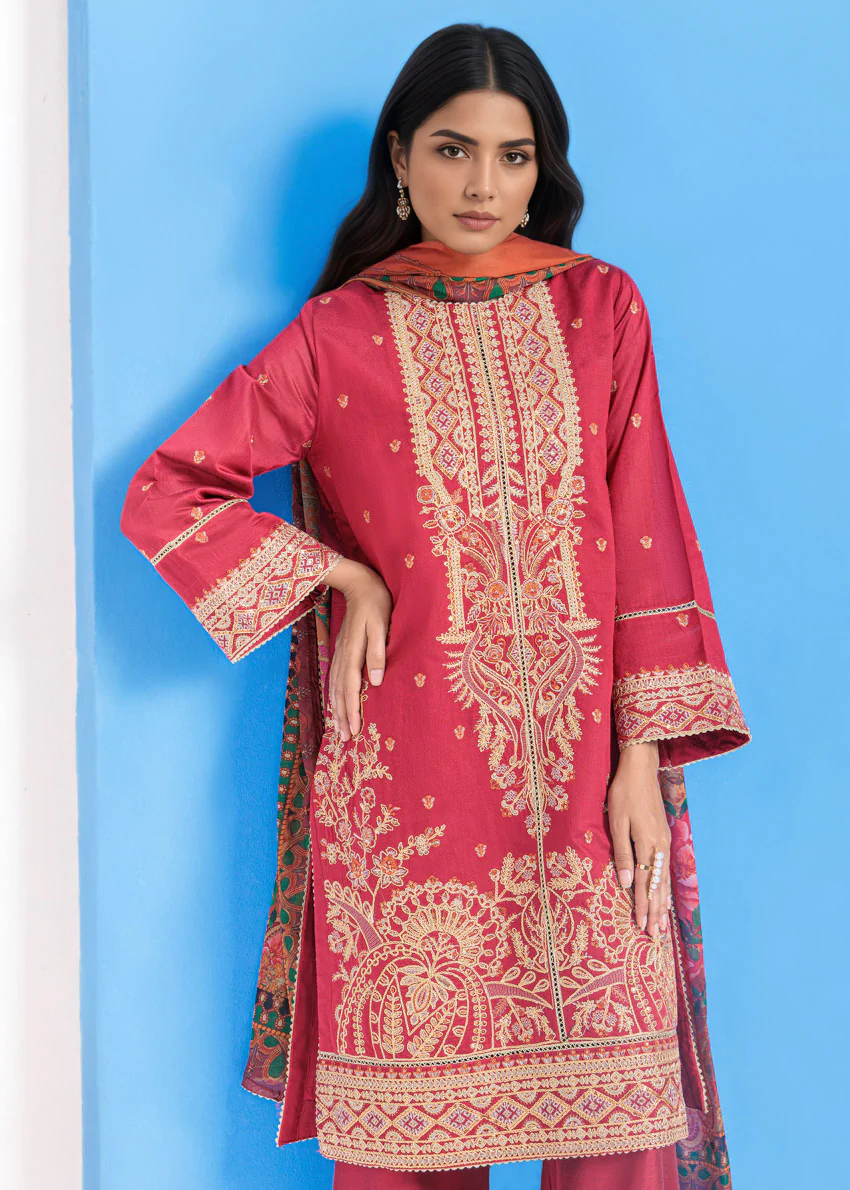 Red-Cotton Silk-3 Piece (WPS25FE3052) - Image 5