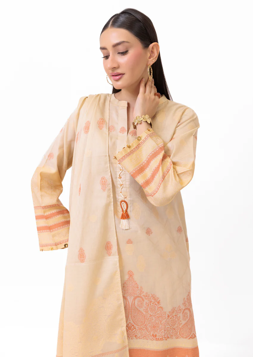Beige-Jacquard-3 Piece (WPS25JD3002) - Image 4