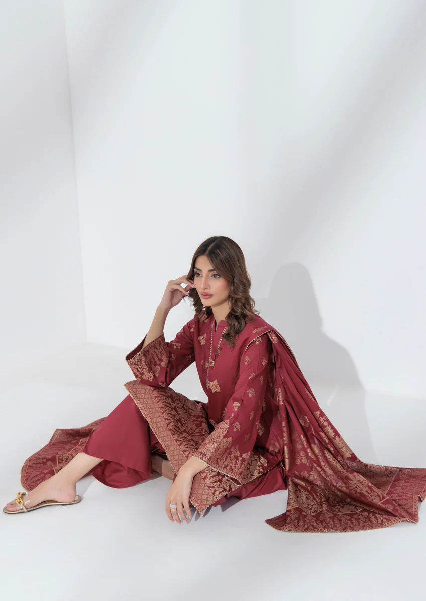 Maroon-Jacquard-3 Piece (WPS25JD3006) - Image 6