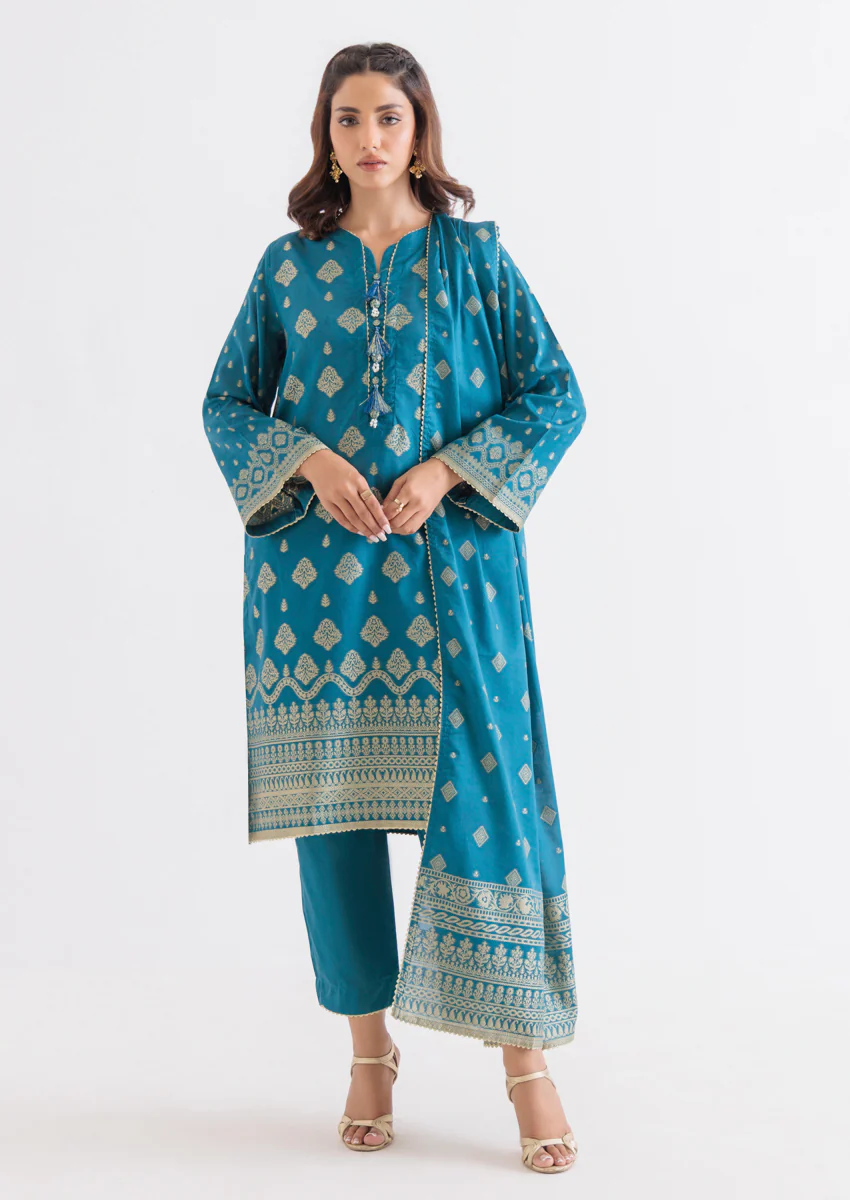 Teal-Jacquard-3 Piece (WPS25JD3007) - Image 4