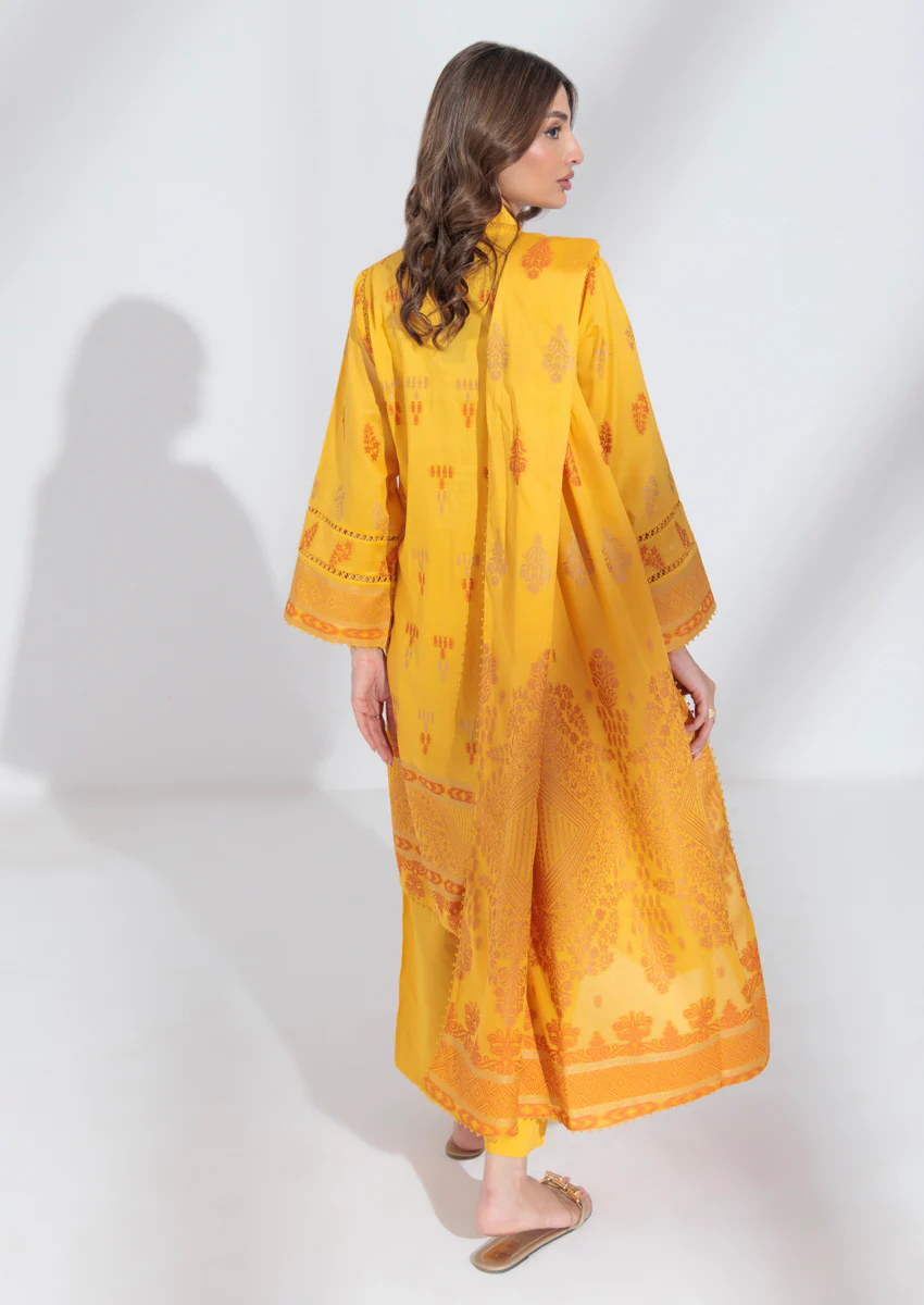 Mustard-Jacquard-3 Piece (WPS25JD3011) - Image 2