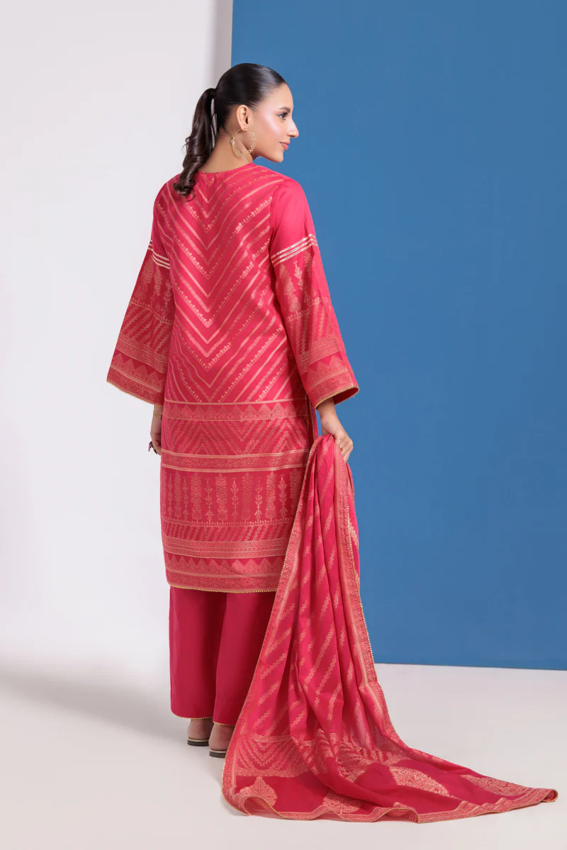 Pink-Jacquard-3 Piece (WPS25JD3045) - Image 2