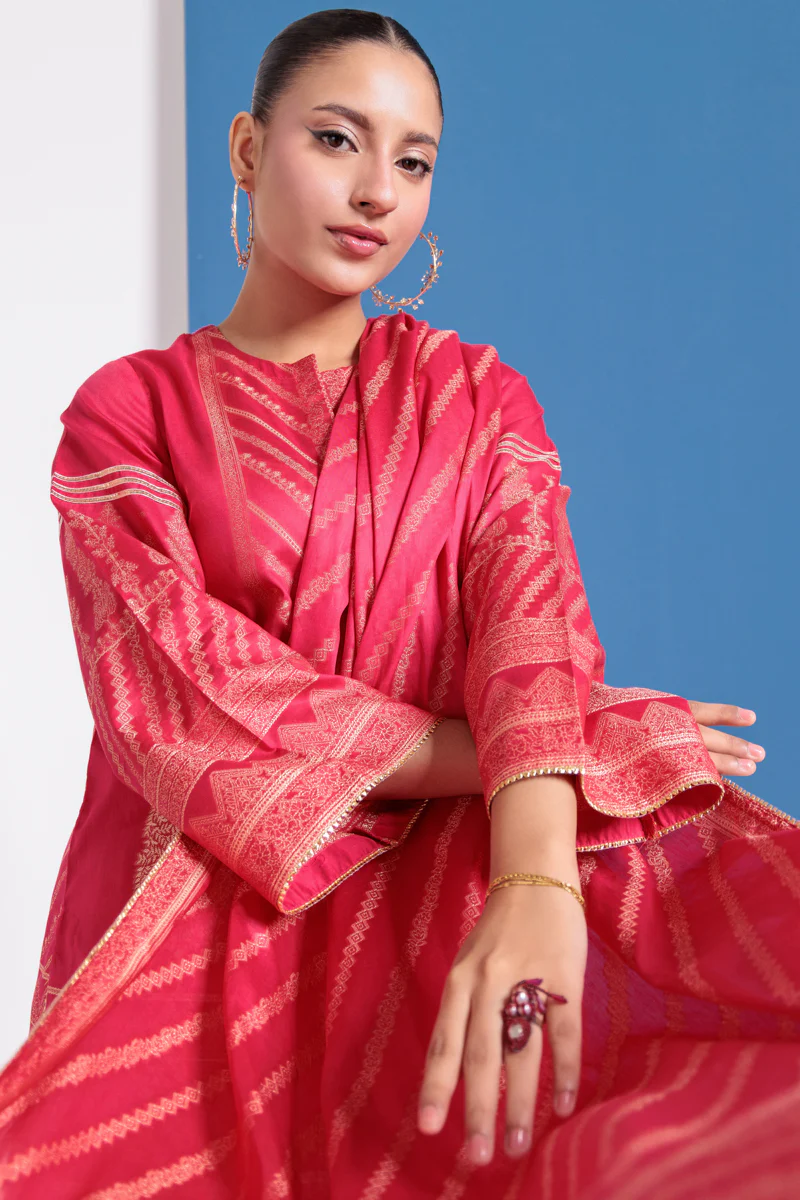 Pink-Jacquard-3 Piece (WPS25JD3045) - Image 5