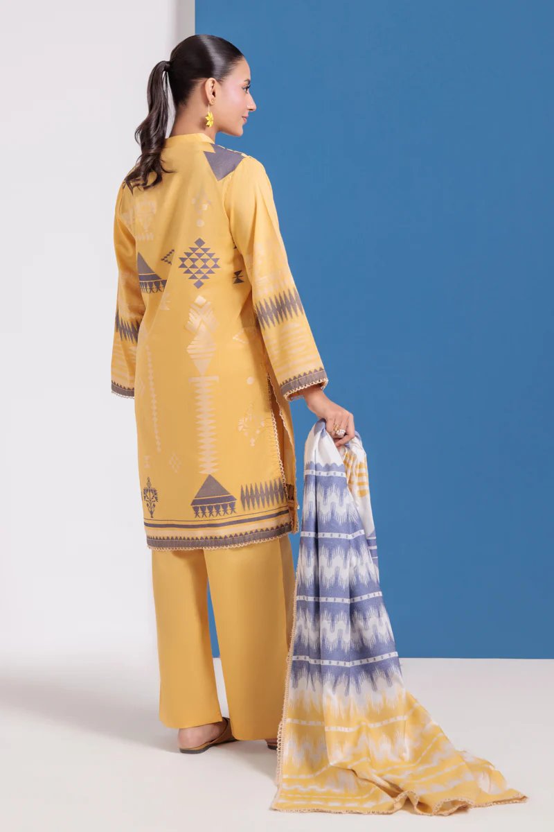 Mustard-Jacquard-3 Piece (WPS25JD3049) - Image 3