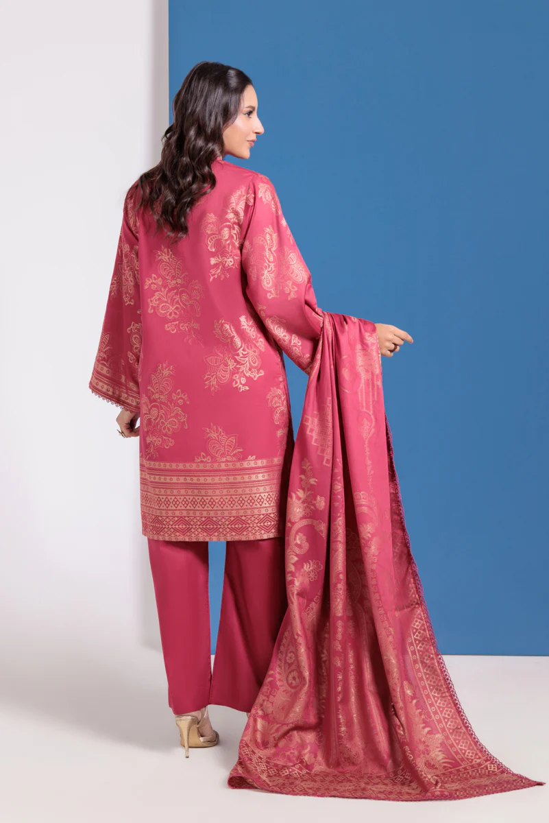 Pink-Jacquard-3 Piece (WPS25JD3052) - Image 2