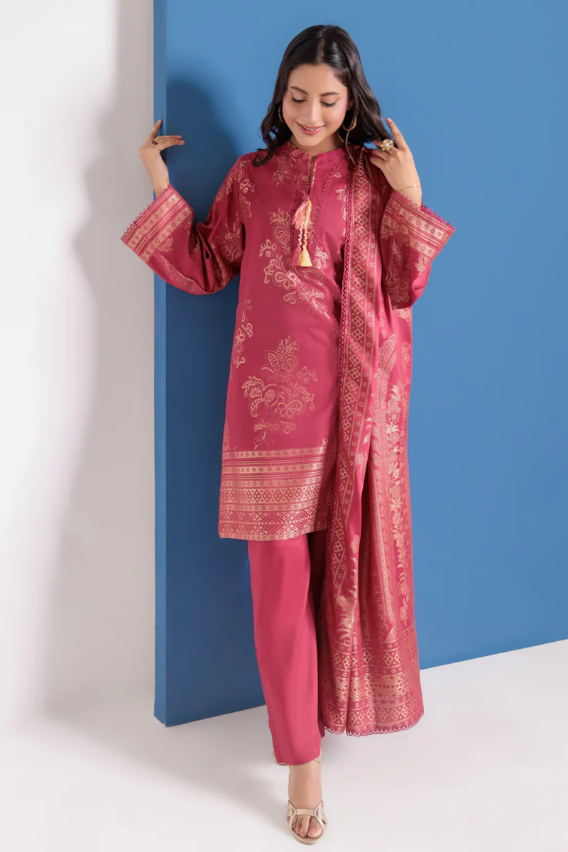 Pink-Jacquard-3 Piece (WPS25JD3052) - Image 6