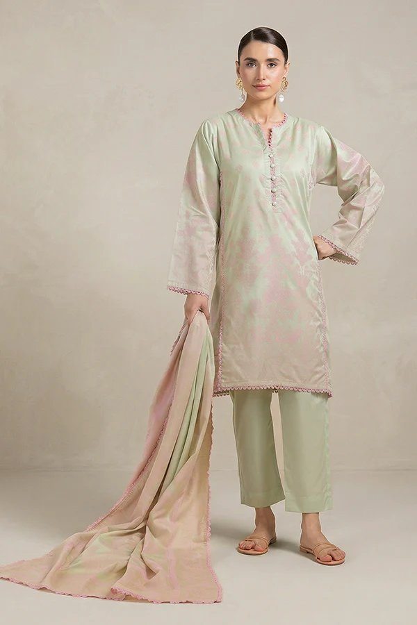L-Green-Jacquard-3 Piece (WPS25JD3053)