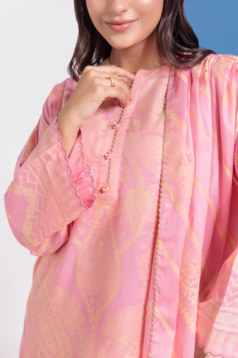 Pink-Jacquard-3 Piece (WPS25JD3055) - Image 3