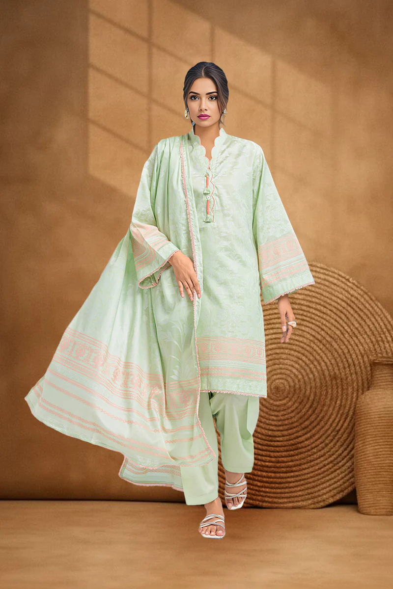 M-Green-Jacquard-3 Piece (WPS25JD3057)