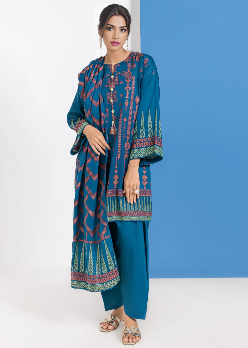 Teal-Jacquard-3 Piece (WPS25JD3059)