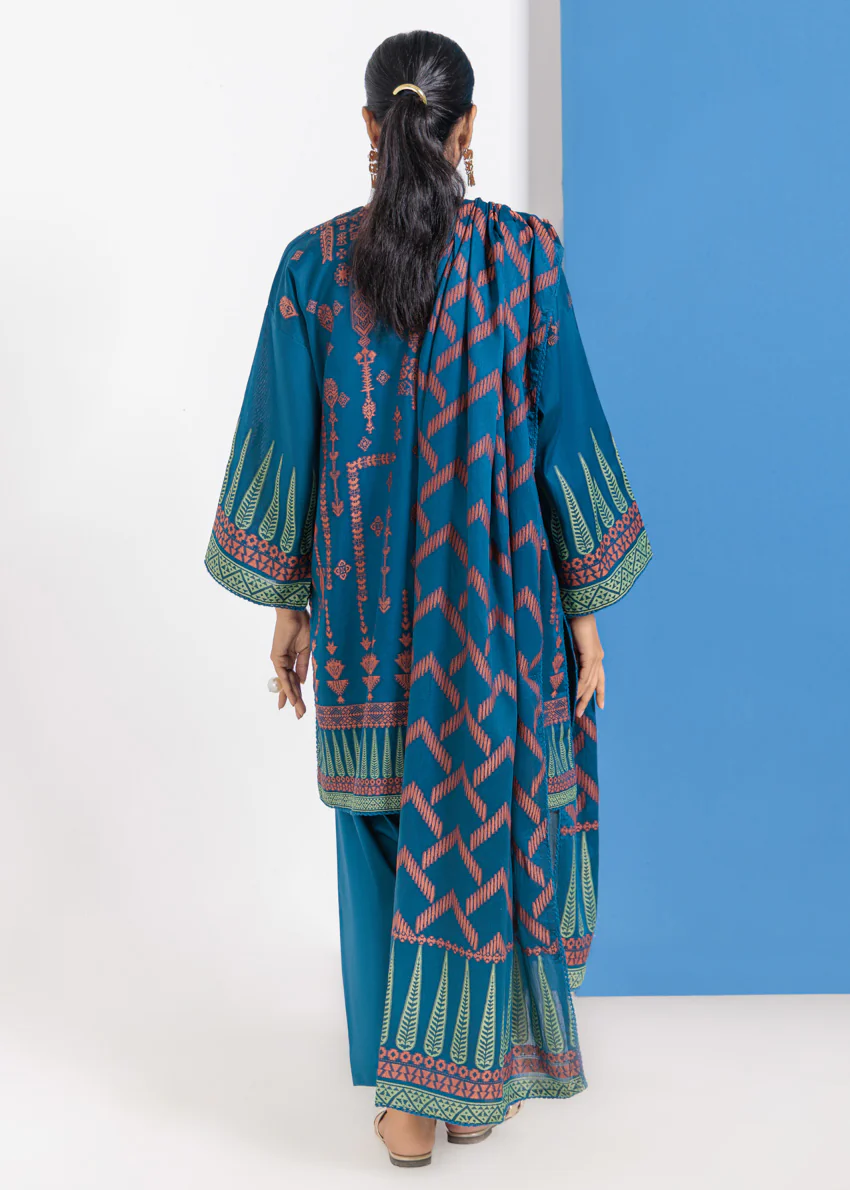 Teal-Jacquard-3 Piece (WPS25JD3059) - Image 2