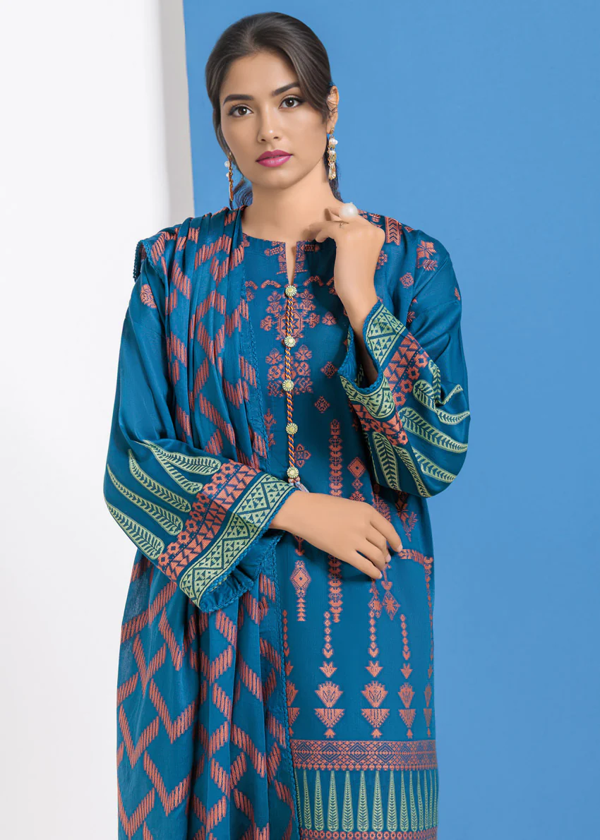 Teal-Jacquard-3 Piece (WPS25JD3059) - Image 3