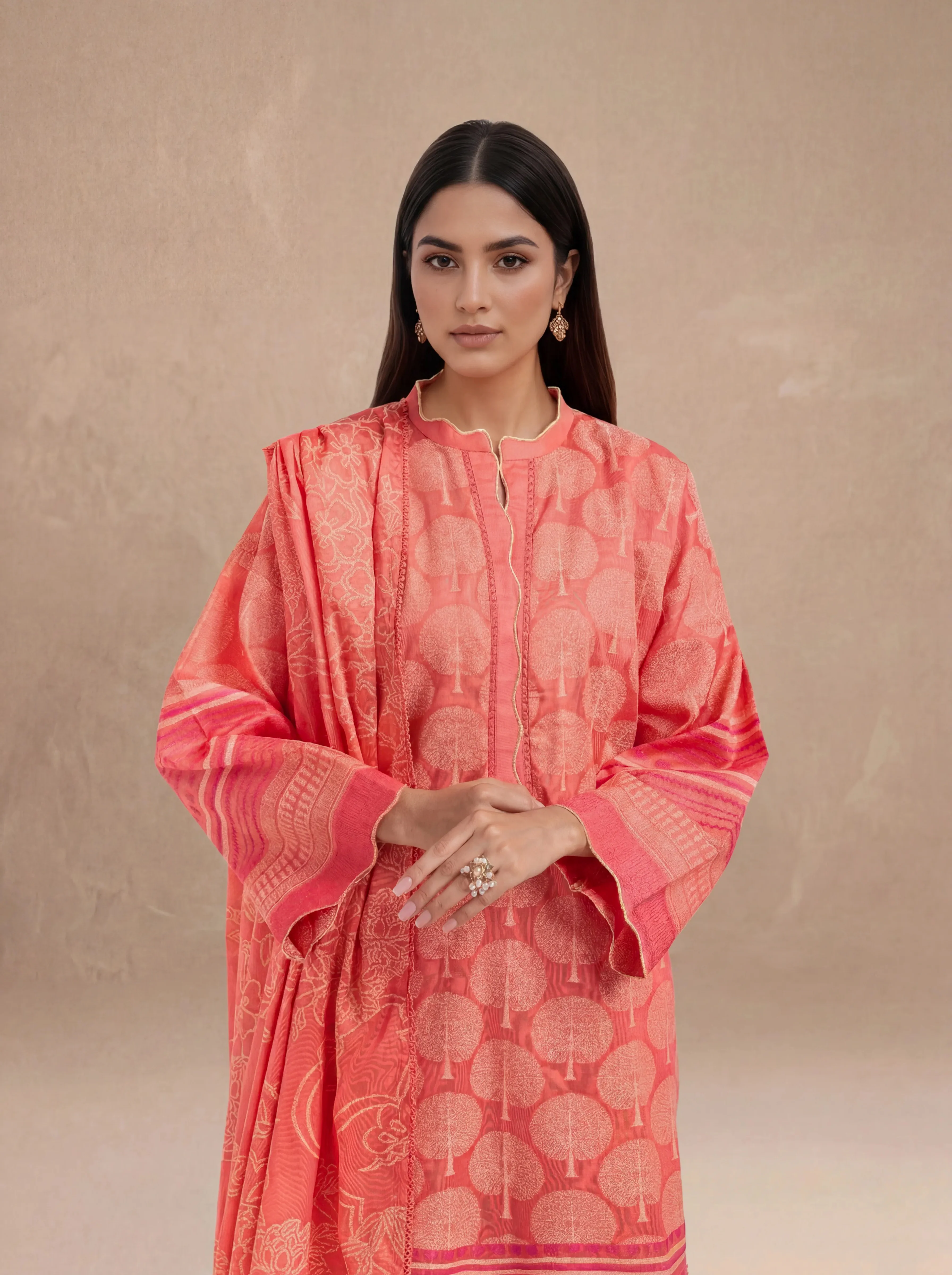 Peach-Jacquard-3 Piece (WPS25JD3060) - Image 2
