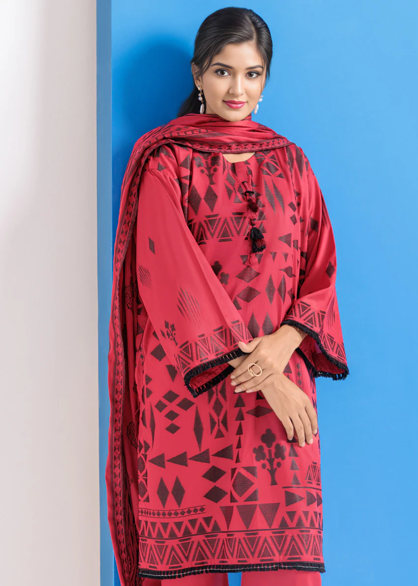 Red-Jacquard-3 Piece (WPS25JD3065) - Image 5