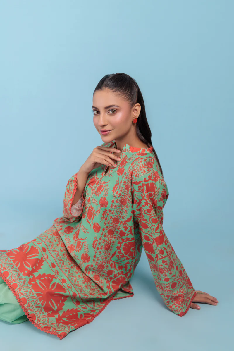 L-Green-Cambric-2 Piece (WPS25P2013) - Image 5
