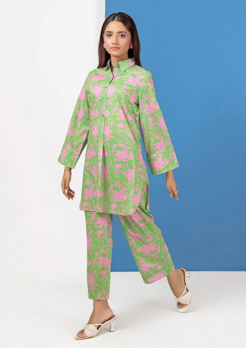 L-Green-Cambric-2 Piece (WPS25P2049) - Image 3