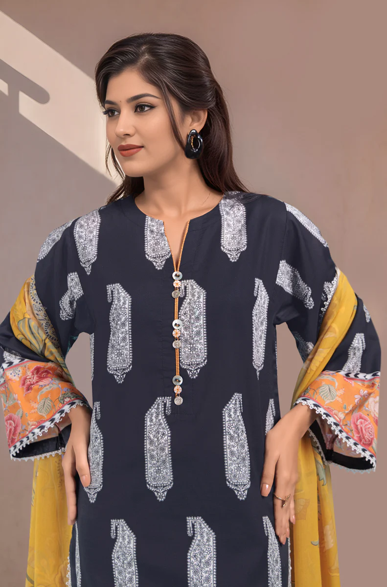 Black-Cambric-3 Piece (WPS25P3037) - Image 4