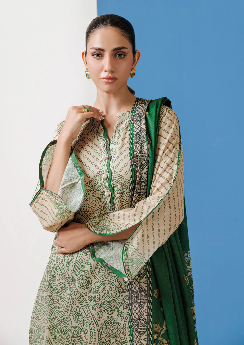 F-Green-Cambric-3 Piece (WPS25P3086) - Image 3