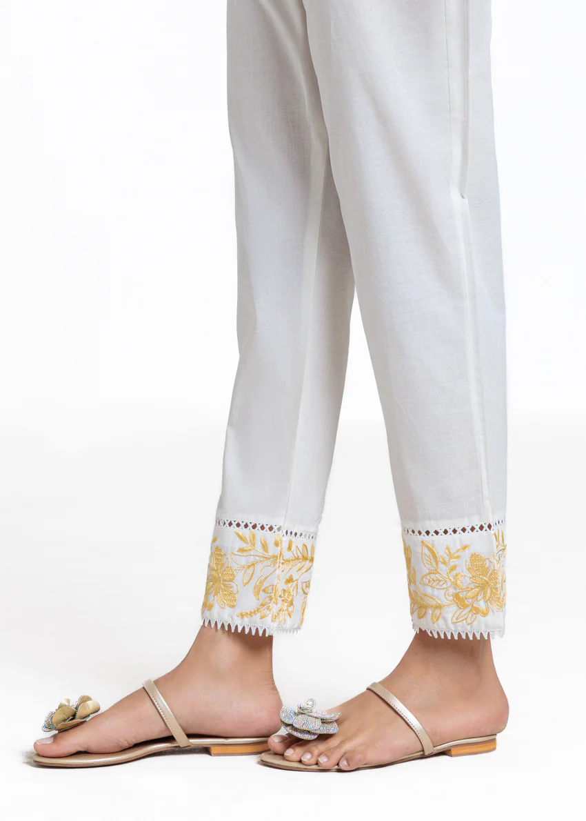 Dyed Cambric Embroidered Trouser (WPS25PA1011) - Image 4