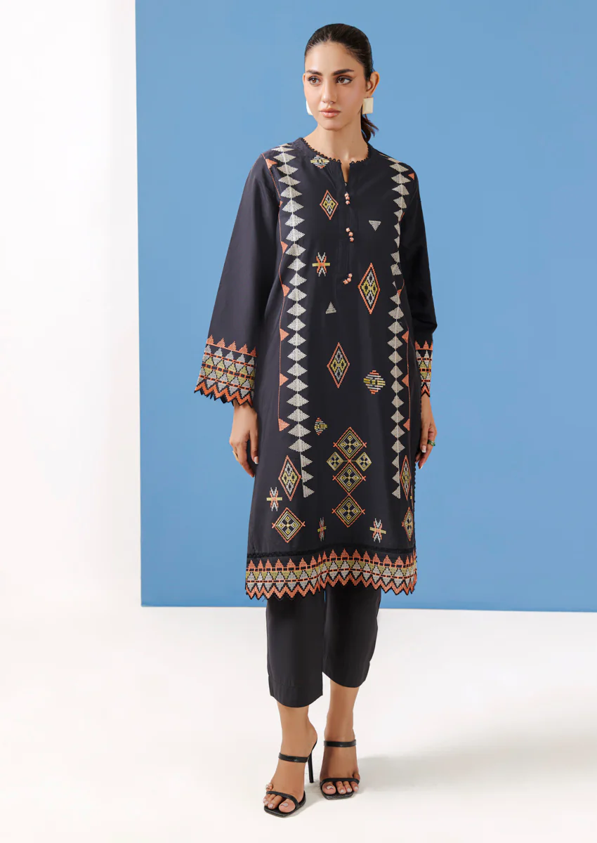 Black-Cotton Silk-2 Piece (WPS25SE2001) - Image 6
