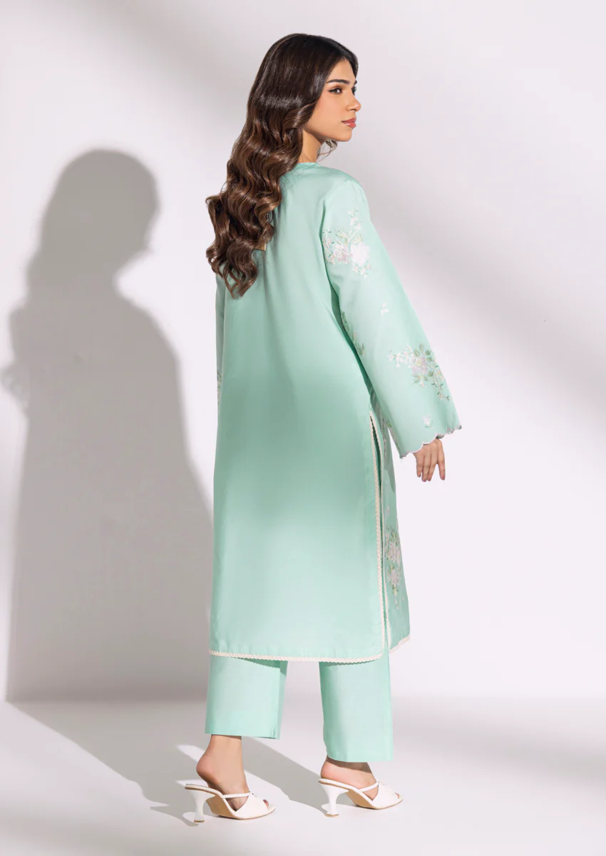 S-Green-Cotton Silk-2 Piece (WPS25SE2019) - Image 2