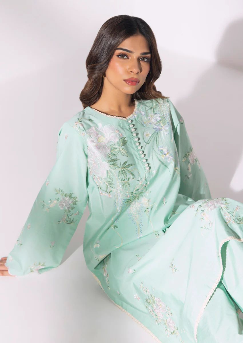 S-Green-Cotton Silk-2 Piece (WPS25SE2019) - Image 3