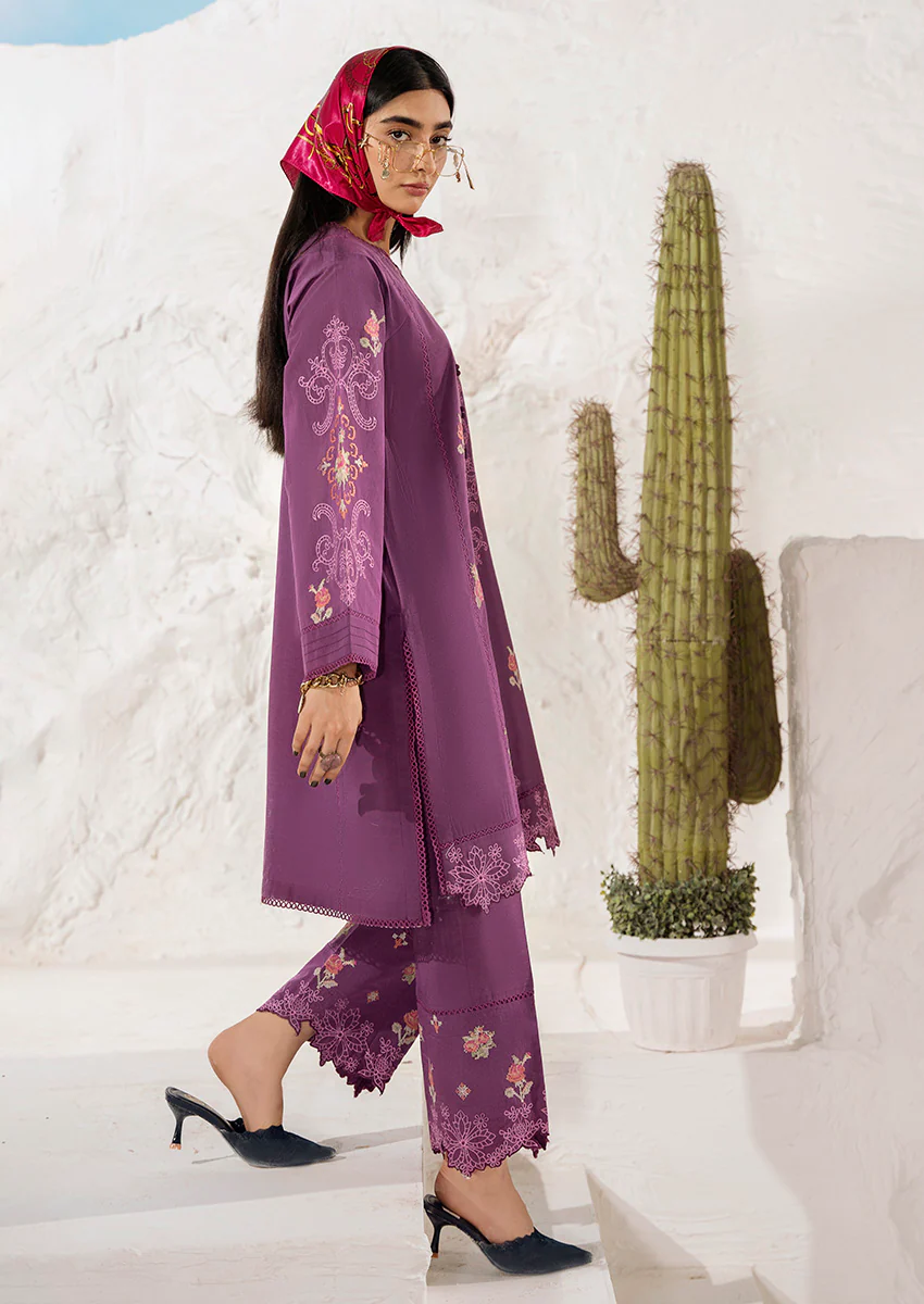 Purple-Cotton Silk-2 Piece (WPS25SE2020) - Image 4