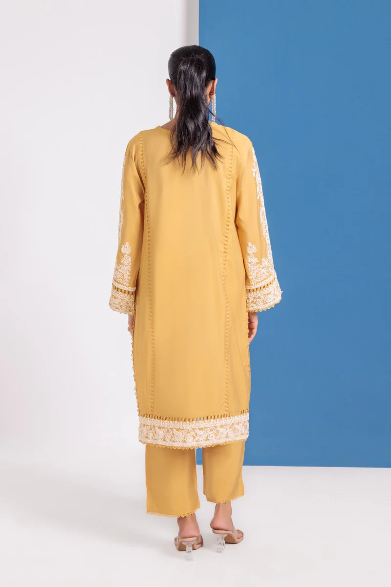 Mustard-Cotton Silk-2 Piece (WPS25SE2022) - Image 2