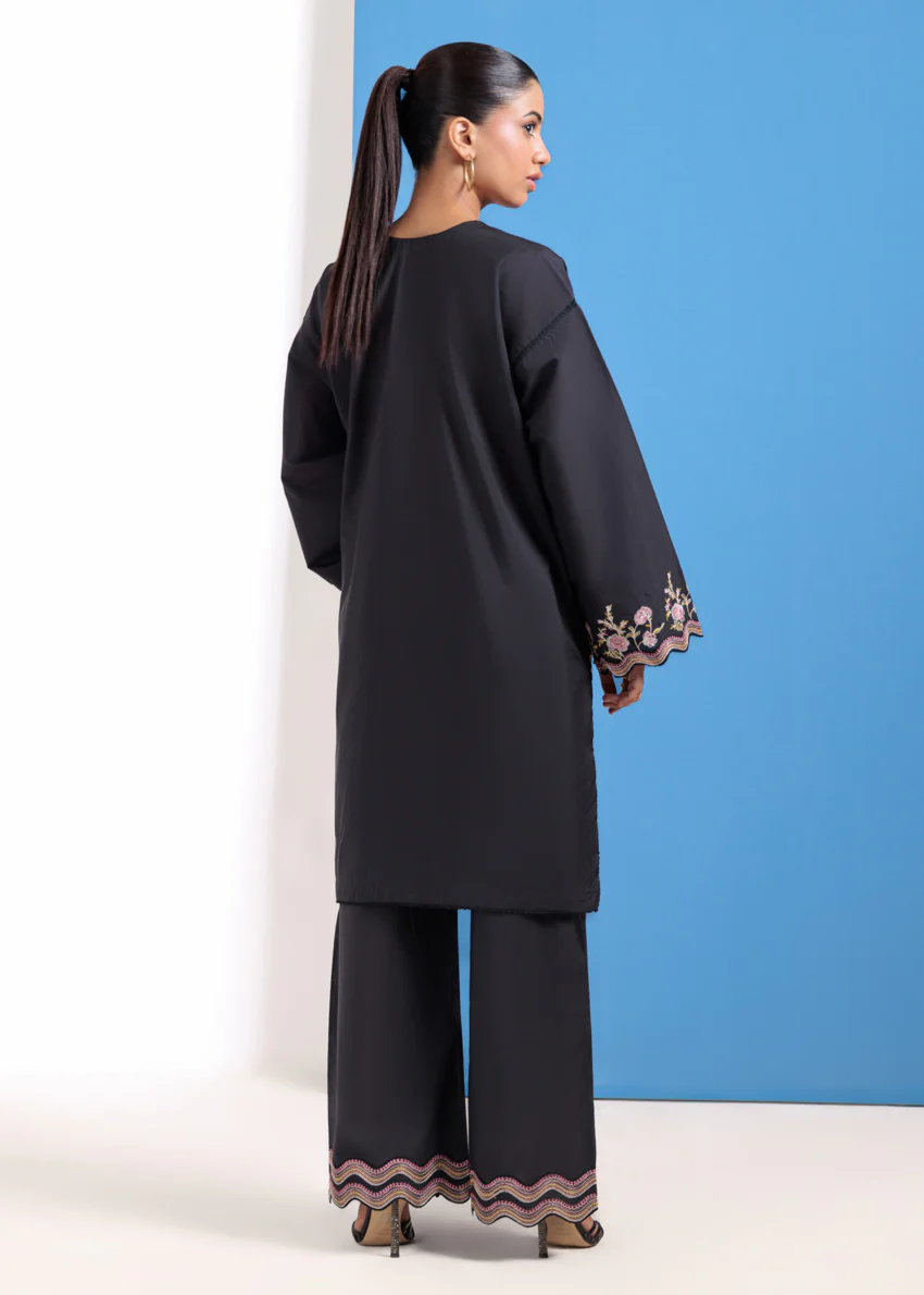 Black-Cotton Silk-2 Piece (WPS25SE2025) - Image 2