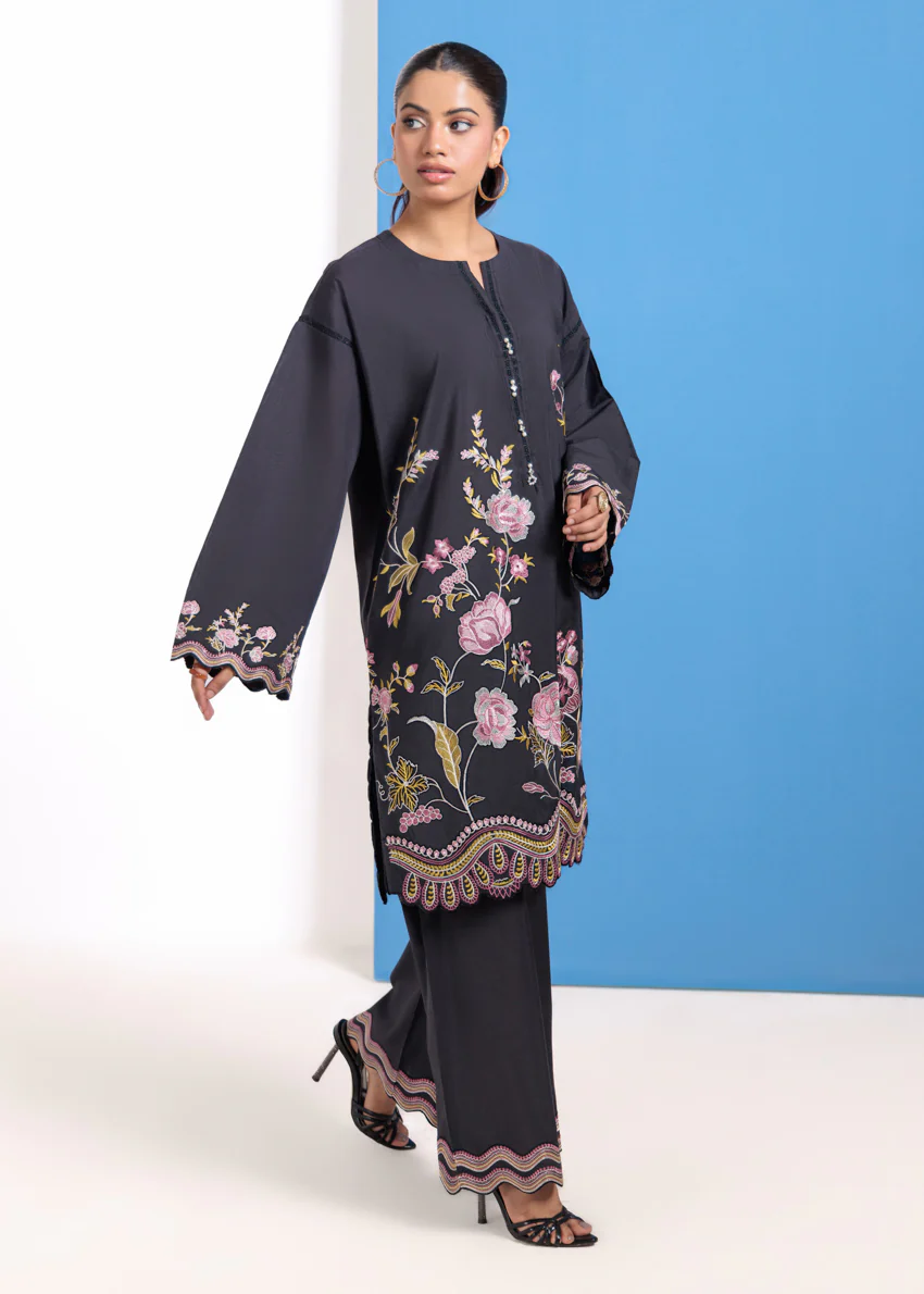 Black-Cotton Silk-2 Piece (WPS25SE2025) - Image 3
