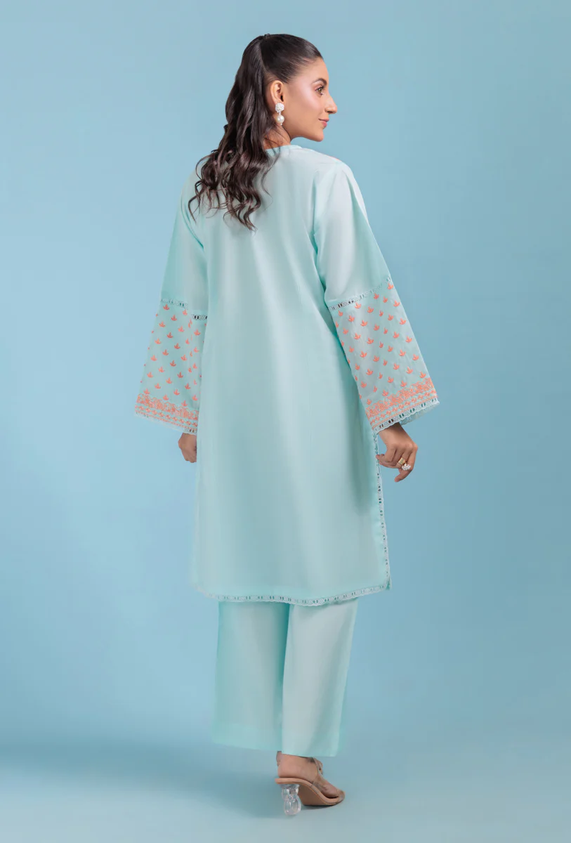Ice-Blue-Cotton Silk-2 Piece (WPS25SE2041) - Image 2