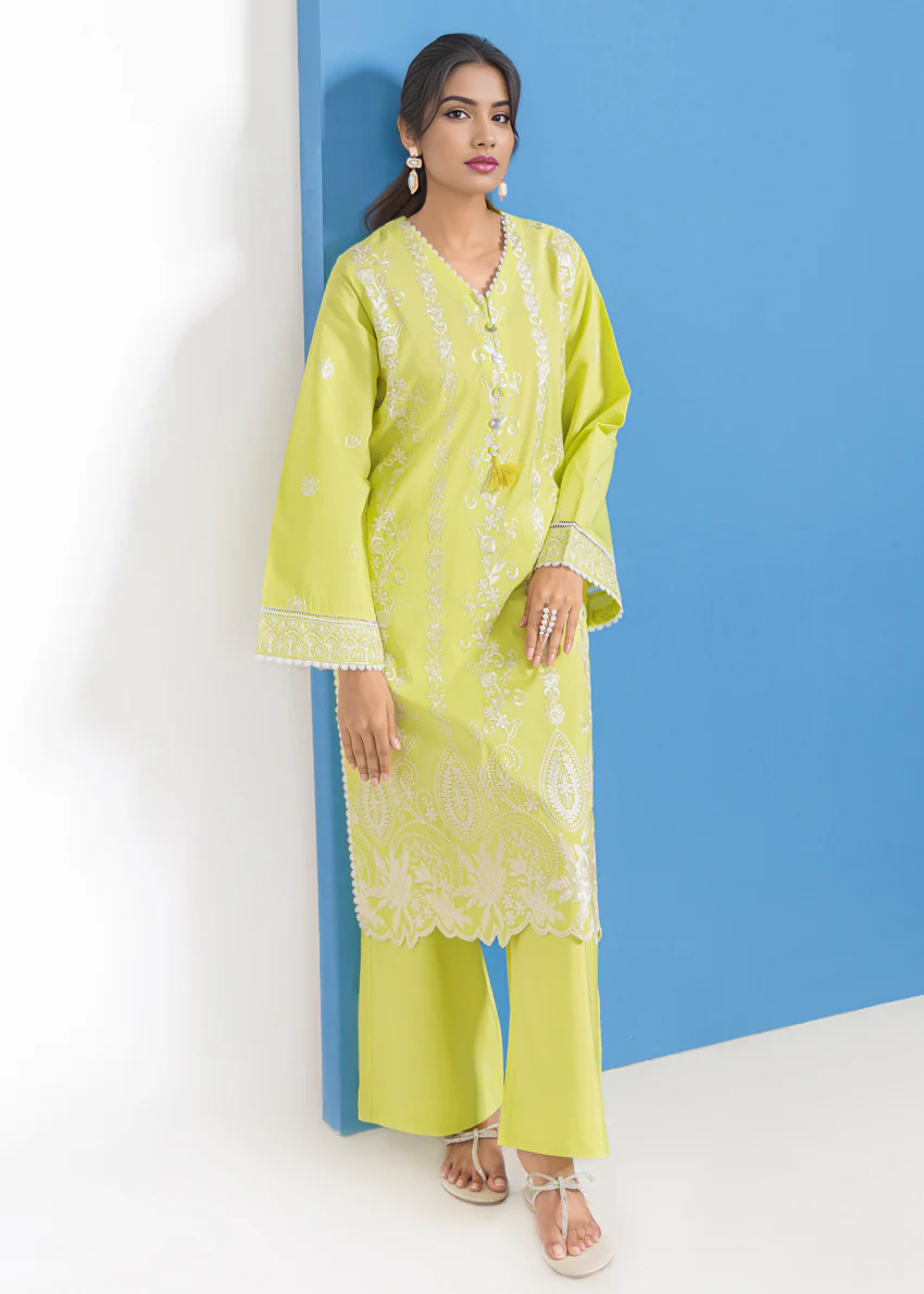 P-Green-Cotton Silk-2 Piece (WPS25SE2043) - Image 6
