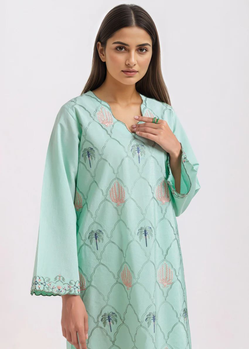 M-Green-Cotton Silk-2 Piece (WPS25SE2051) - Image 5